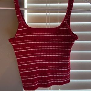 Red and white striped tank top